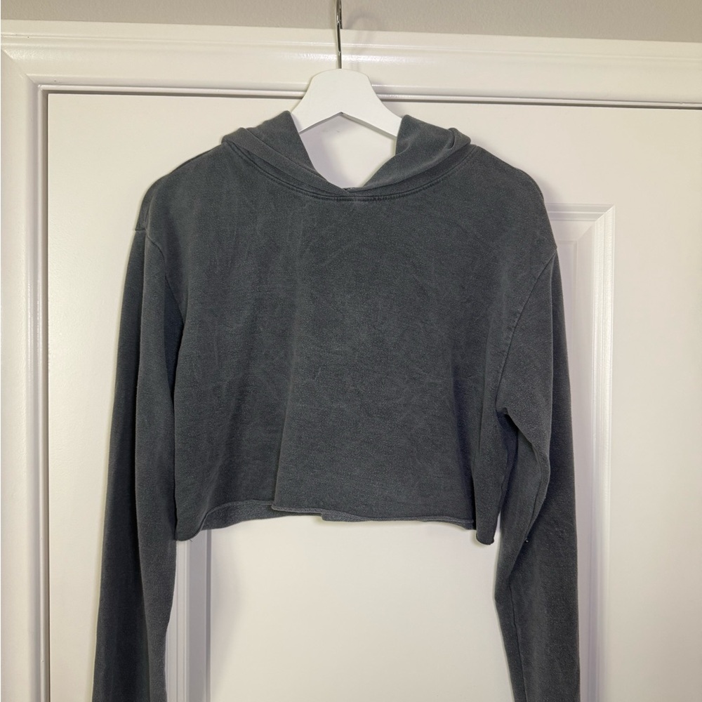 TALENTLESS Charcoal Cropped Hoodie